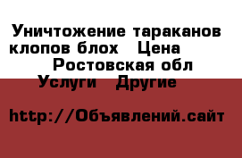 Уничтожение тараканов клопов блох › Цена ­ 2 000 - Ростовская обл. Услуги » Другие   